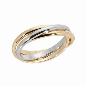 TWO-TONED TRIPLE DOMED ROLL RING (Color: Brass, Country of Manufacture: United States)