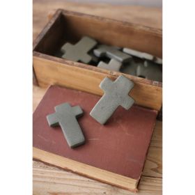 Set Of Six Hand Carved Stone Crosses (Material: Stone, Country of Manufacture: United States)