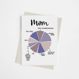 Mom Pie Chart - Greeting Card (Color: Bazaar, Country of Manufacture: United States)