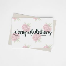 Congratulations (Floral) - Greeting Card (Color: Bazaar, Country of Manufacture: United States)