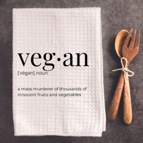 Vegan Definition - Tea Towel (Color: Bazaar, Country of Manufacture: United States)