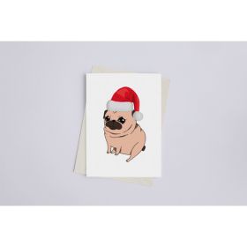 Christmas Pug - Greeting Card (Color: Bazaar, Country of Manufacture: United States)