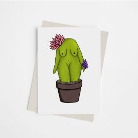 Cactus Woman - Greeting Card (Color: Bazaar, Country of Manufacture: United States, Gender: Women)